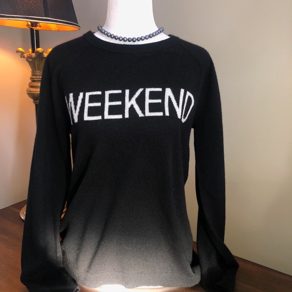 NWT Philosophy Weekend Cashmere Black Sweater Med - Picture 4 of 8